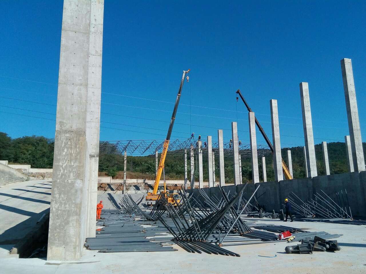 长葛威海搅拌站网架